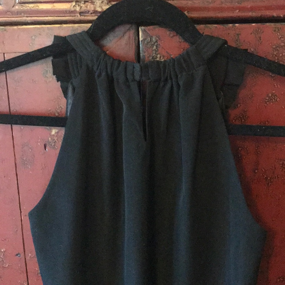 Tahari Ruffle Keyhole Halter Shift Dress - Picture 4 of 4